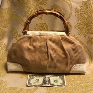 Ann Taylor Loft NWOT hand bag bamboo handles